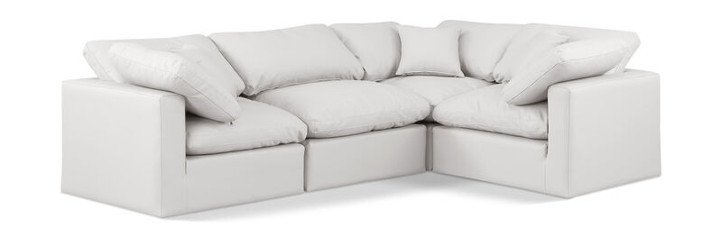 Meridian Furniture Indulge Cream Vegan Leather Modular Sectional image number 0