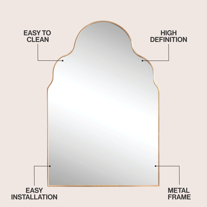 Alora Top Arch Metal Framed Wall Mounted Mirror image number 2