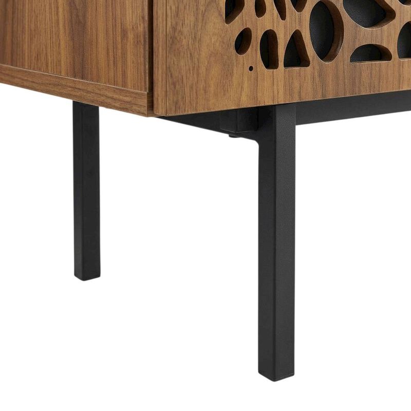 Wooden Brown TV Stand with Ample Storage Space and Modern Design image number 6