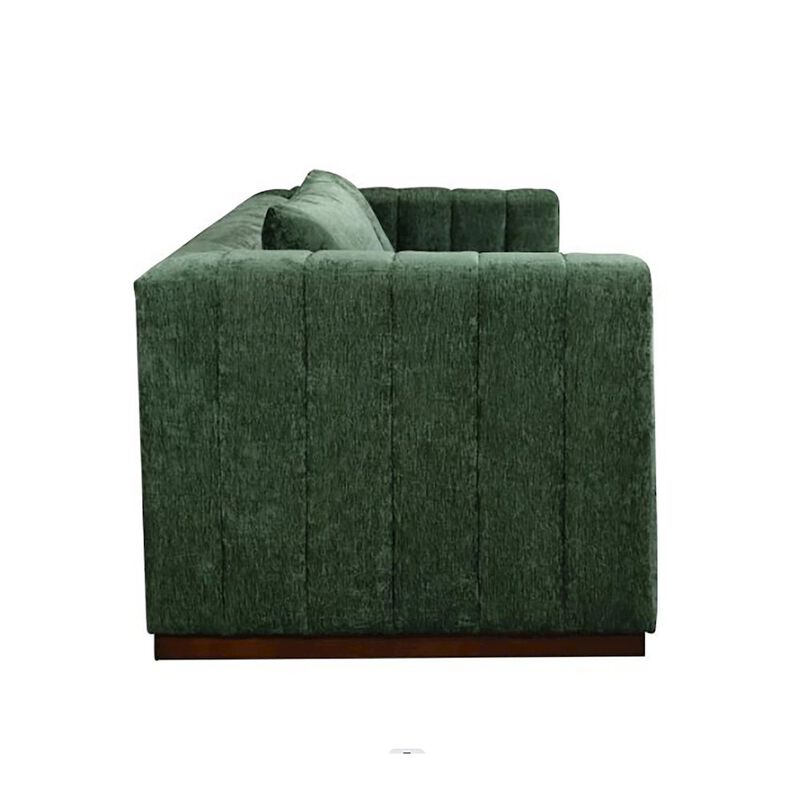 Mid-Century Modern Upton Sofa in Cypress Green with 2 Toss Pillows