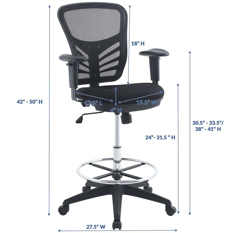 Modway Furniture - Articulate Drafting Chair Black image number 1