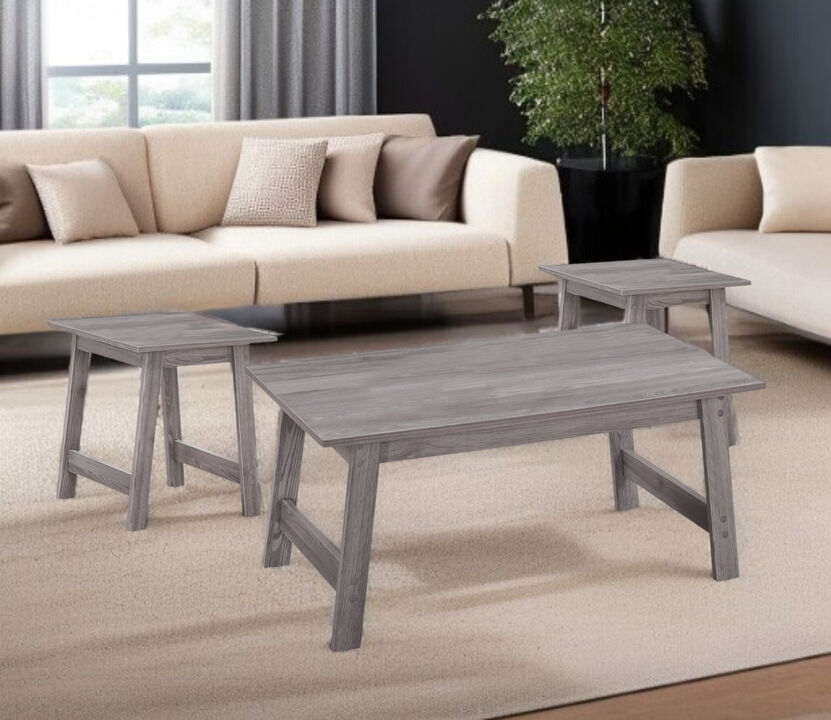 Modern Set of 3 Coffee Tables for Living Room and Lounge Furniture Arrangement