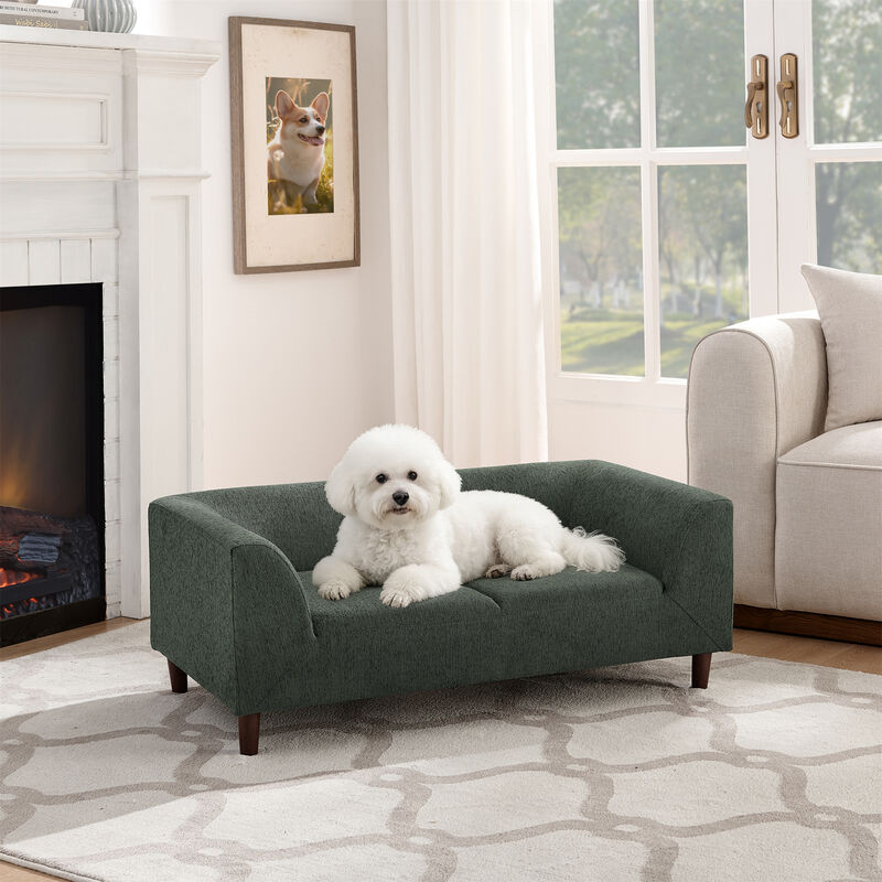 Dog Sofa with Arms & Backrest, Modern Pet Bed for Small/Medium Dogs image number 2