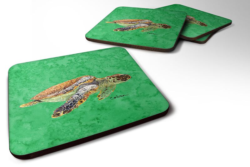 Caroline's Treasures 8675FC Turtle Foam Coasters (Set of 4), 3.5 H x 3.5 W, Multicolor