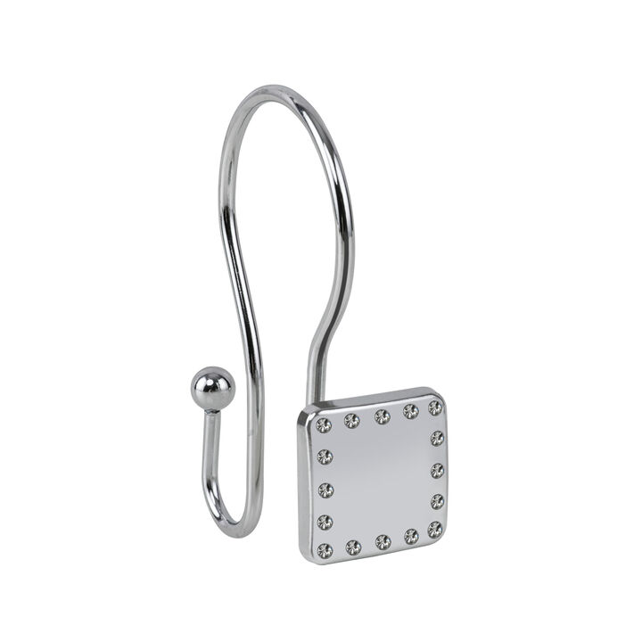 Utopia Alley Rust-Resistant Metal Double Shower Curtain Hooks, Shower Hooks Hangers for Bathroom, Kitchen Utensils, Curtains, Clothing, Towels etc - Set of 12