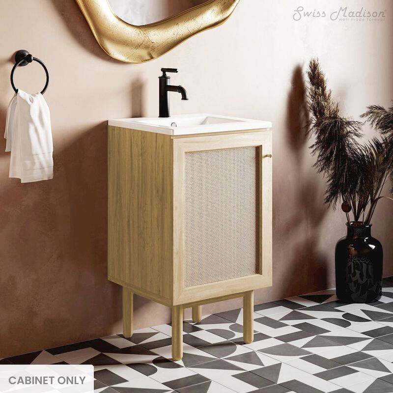 Classe 18" Freestanding Bathroom Vanity Cabinet without Top in Natural Oak image number 1