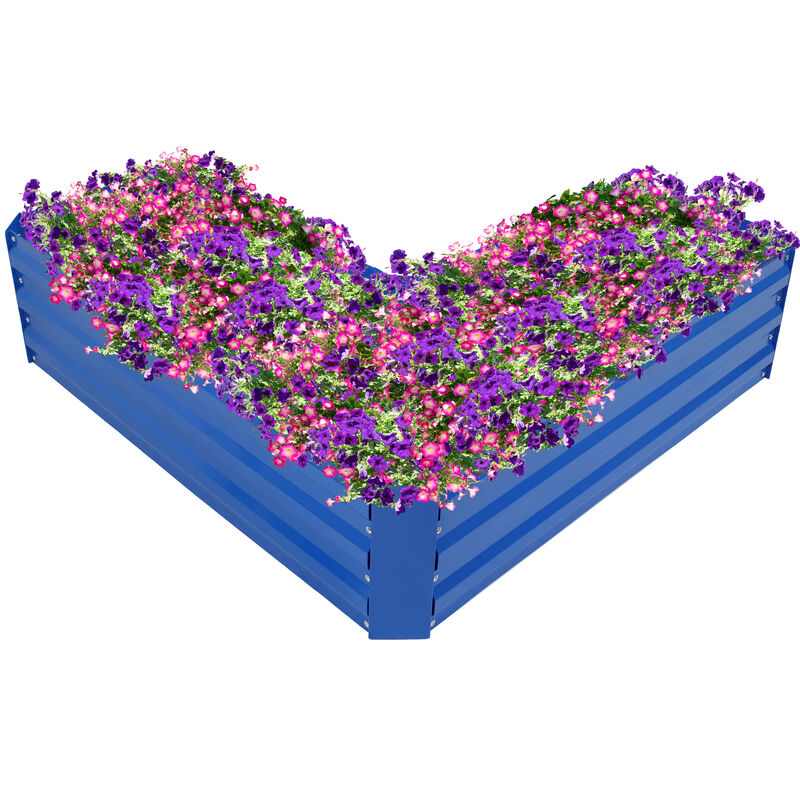 L-Shaped Galvanized Steel Raised Planter Bed