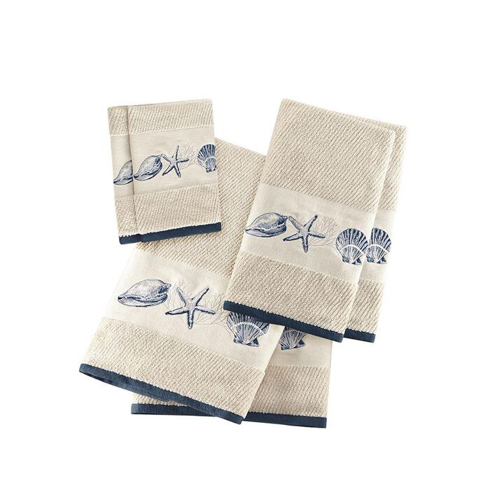 Belen Kox Bayside Embroidered 6 Piece Towel Set - Blue, Belen Kox