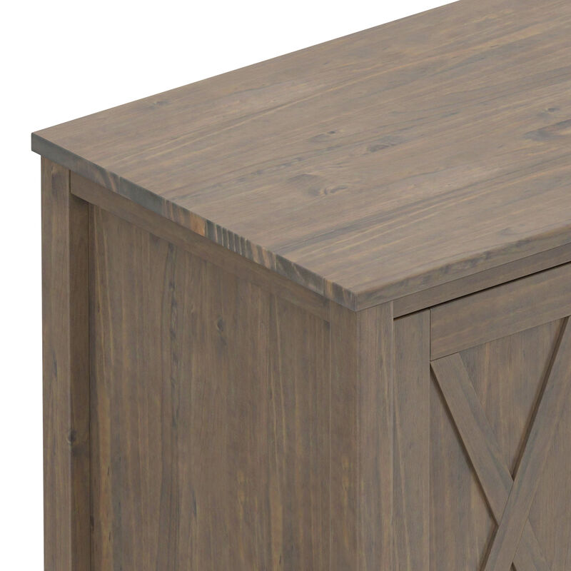 Ela SOLID WOOD 72 inch Wide Transitional TV Media Stand in Smoky Brown For TVs up to 80 inches