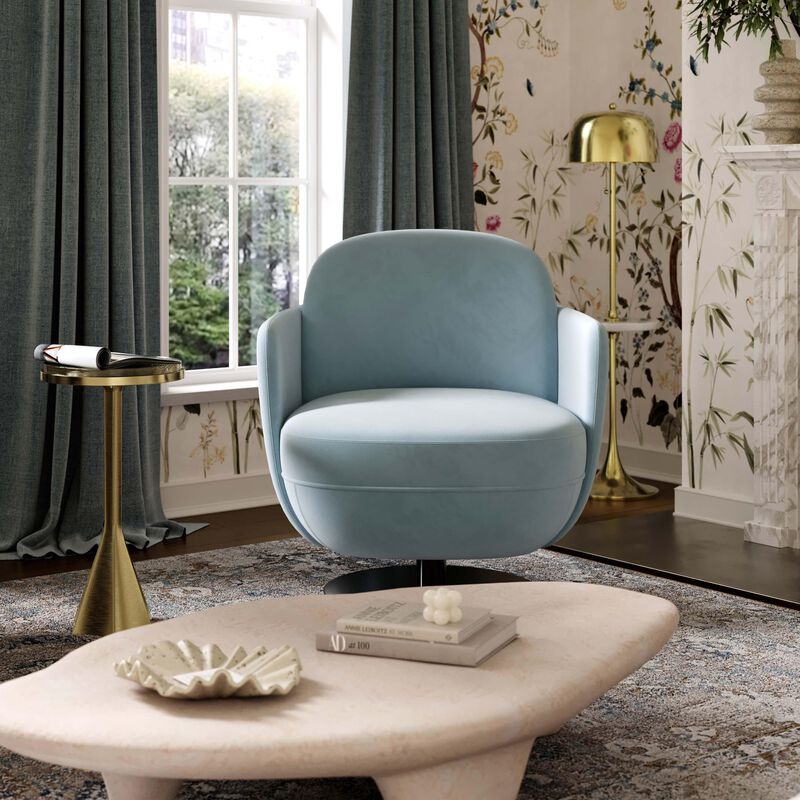 Solange Velvet Swivel Chair