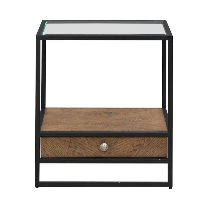 Liberty Furniture Bedford Drawer End Table for Living Room - Weathered Oak