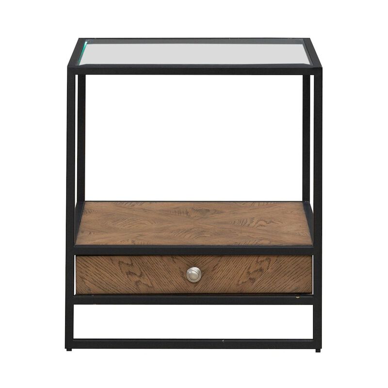 Liberty Furniture Bedford Drawer End Table for Living Room - Weathered Oak image number 0