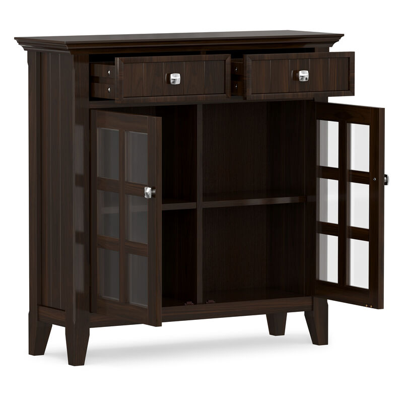 Acadian SOLID WOOD 36 inch Wide Transitional Entryway Hallway Storage Cabinet in Brunette Brown image number 4