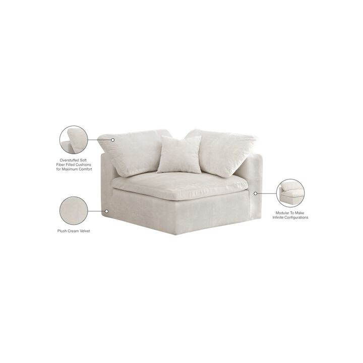 Meridian Furniture Cozy Cream Velvet Chair