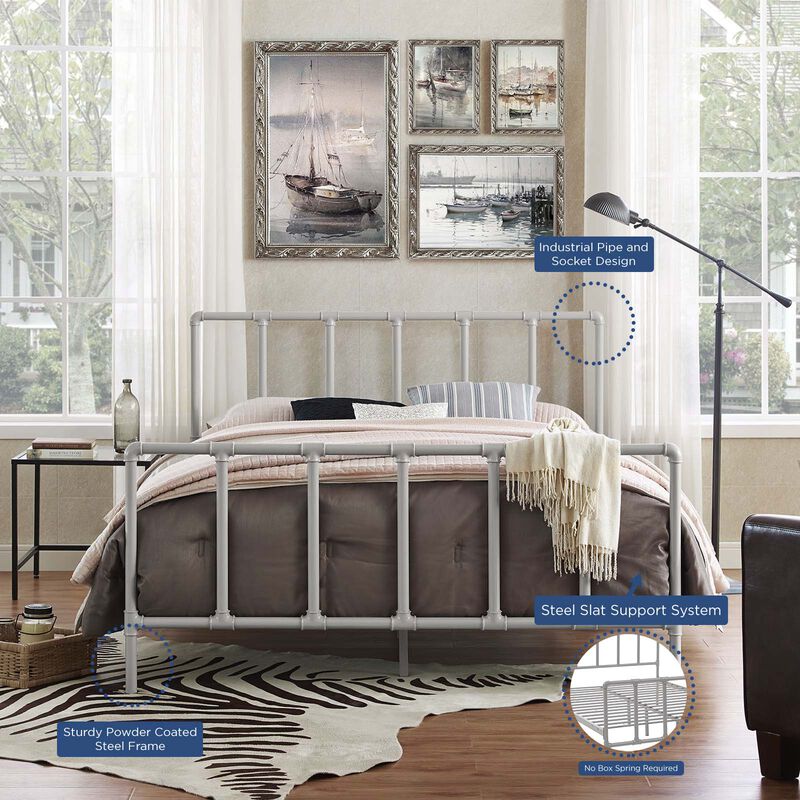 Modway - Dower Queen Stainless Steel Bed image number 5