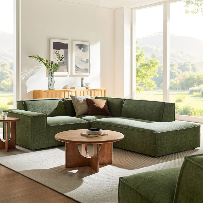 Restore 3-Piece Performance Fabric Upholstered Modular L-Shaped Sectional Sofa image number 8