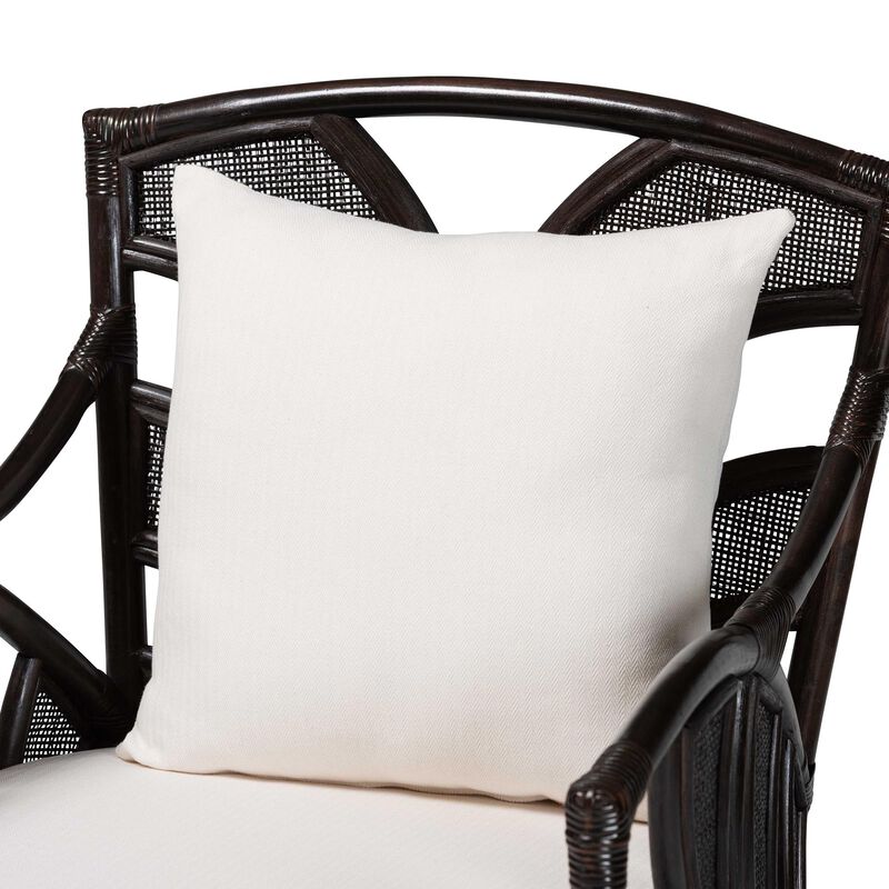 bali & pari Paden Natural Rattan Armchair - Handwoven Wicker Accent Chair with Banana Leaf Frame for Living Room or Sun Room image number 4