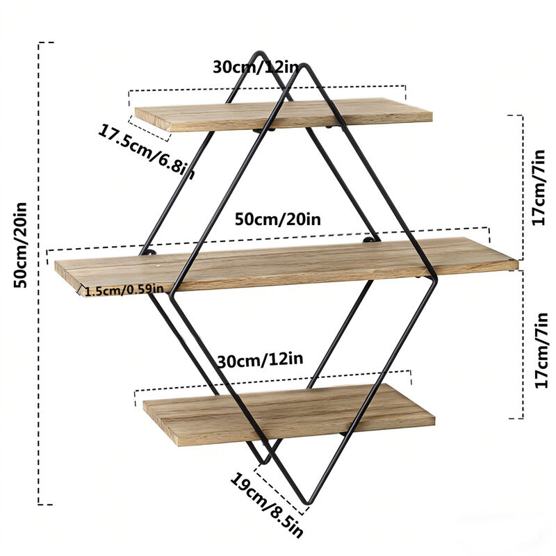 3 Tier Wall Floating Ledge Shelves Wall Decor Storage Shelf Booke Display Rack image number 4
