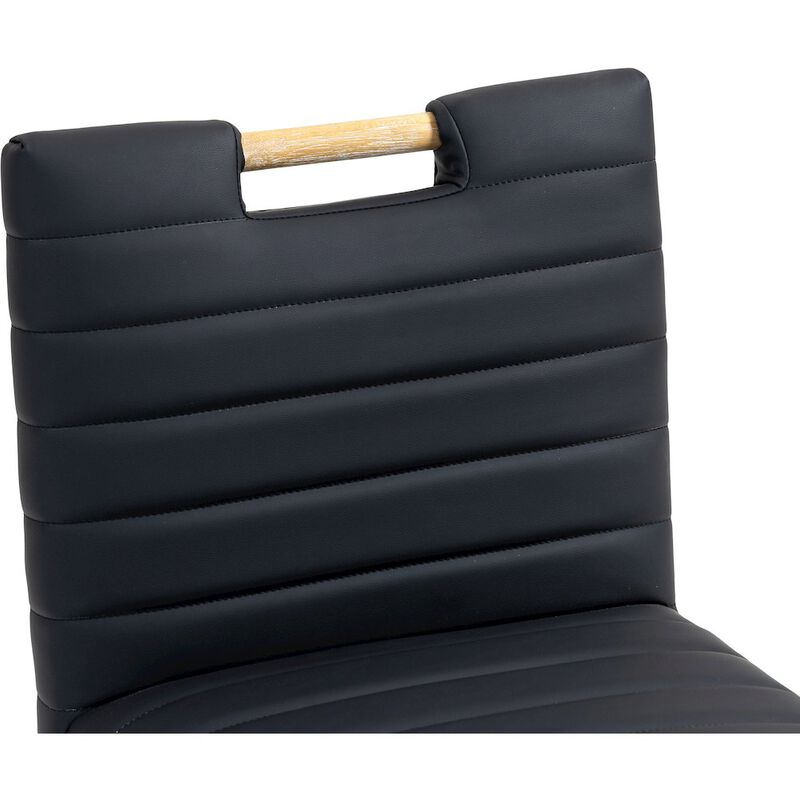 Meridian Furniture Aimee Black Vegan Leather Dining Side Chair, Set of 2