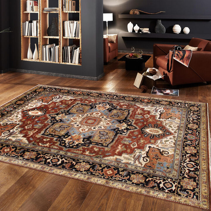 Pasargad Home Serapi Hand-Knotted Wool Area Rug