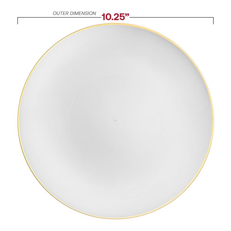 White with Gold Rim Organic Round Plastic Dinnerware Value Set (40 Sets) image number 2