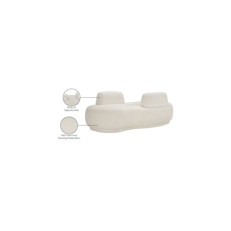 Meridian Furniture Argyle Cream Teddy Fabric Chaise/Loveseat