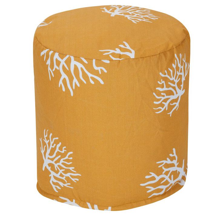 Majestic Home Goods Pouf Coral Yellow