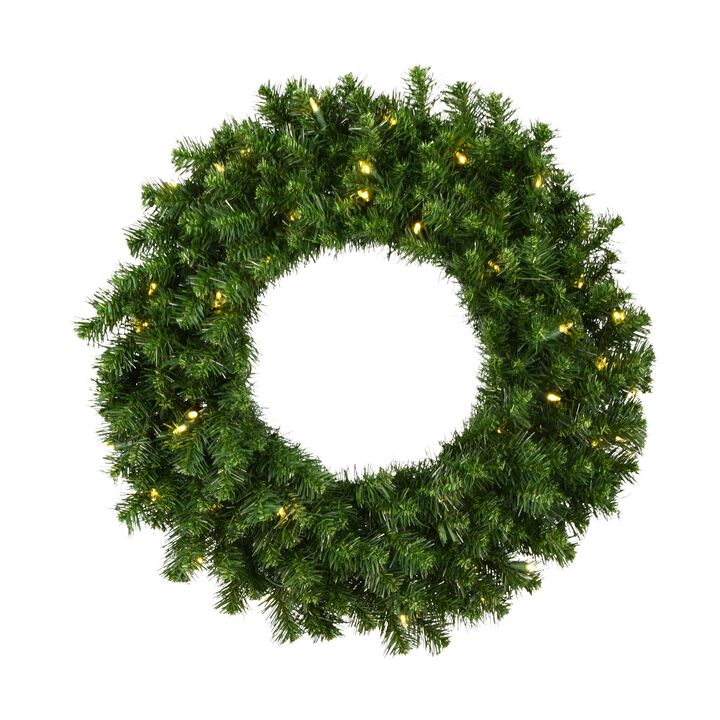 Vickerman 30" Douglas Fir Wreath - 50 Warm White Italian LED Wide Angle Lights - Faux Holiday Wreath - Indoor and Outdoor Wreath- Reliable and Durable