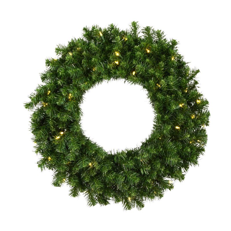 Vickerman 30" Douglas Fir Wreath - 50 Warm White Italian LED Wide Angle Lights - Faux Holiday Wreath - Indoor and Outdoor Wreath- Reliable and Durable image number 0