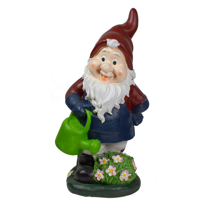 20" Gardener Gnome with Watering Can Outdoor Garden Statue