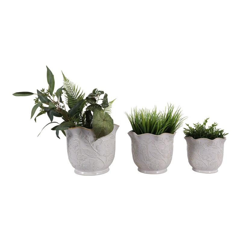 S/3 Wildflower Ruffle Planters image number 1