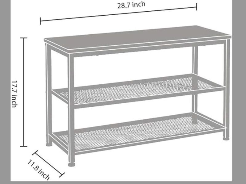 Entryway Wood Shoe Storage Bench 3 Tier Engineered Rack Placement image number 2