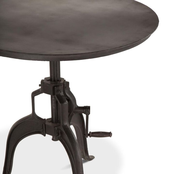 Belen Kox 30-Inch Adjustable Crank Iron Side Table with Matte Black Finish, Belen Kox