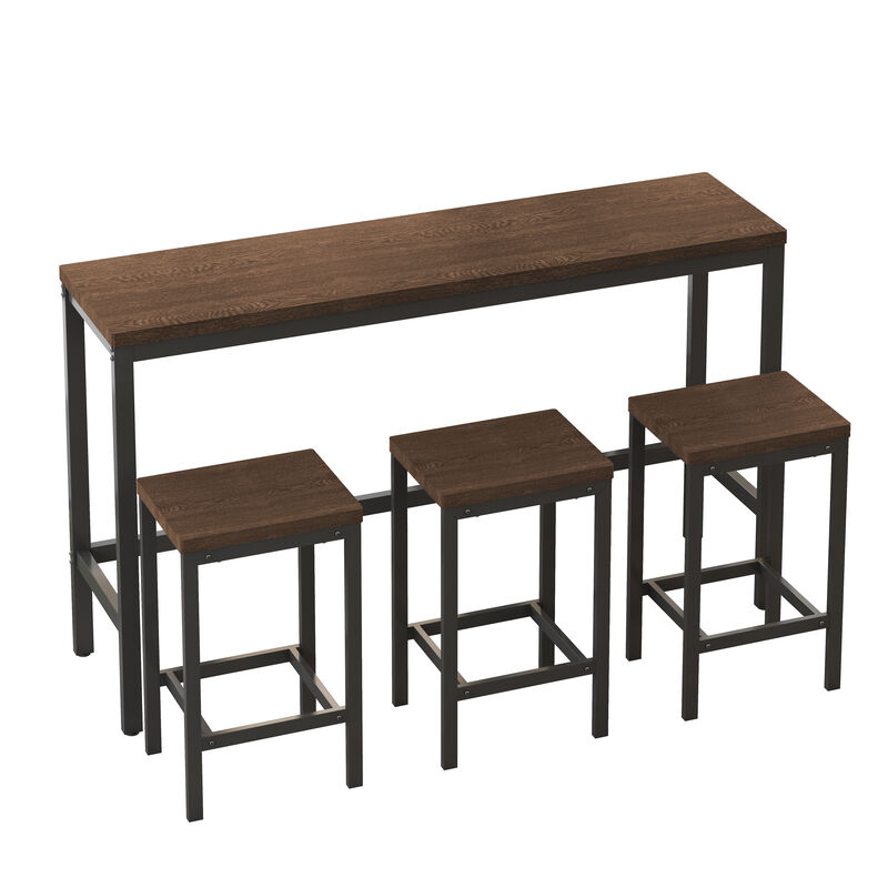 Merax Bar Dining Table with 3 Stools Dining Set