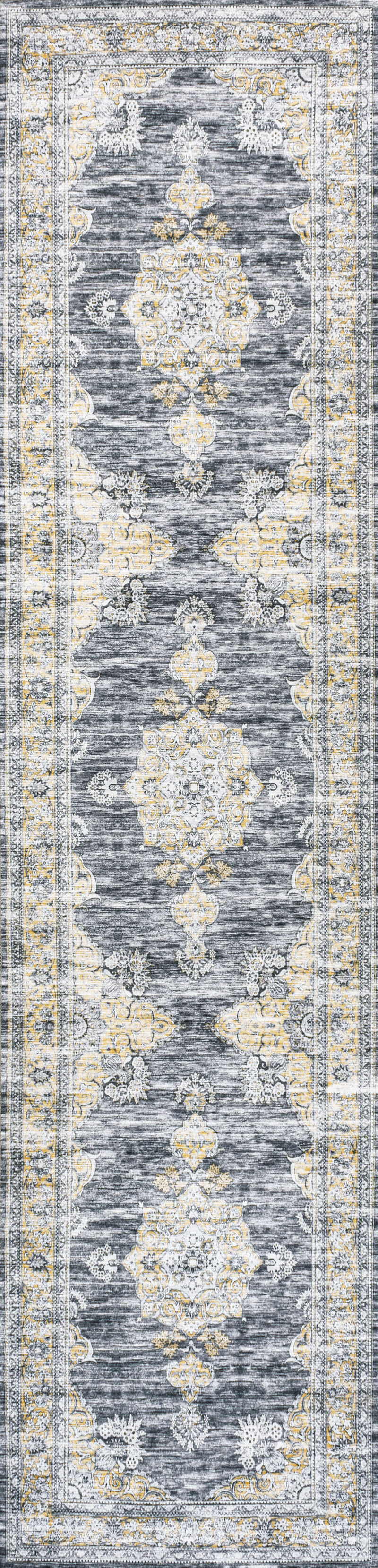 Bausch Bohemian Distressed Chenille Machine-Washable Dark Gray/Blue