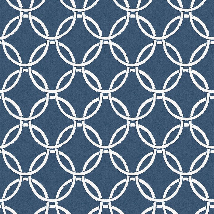 Quelala Navy Ring Ogee Wallpaper