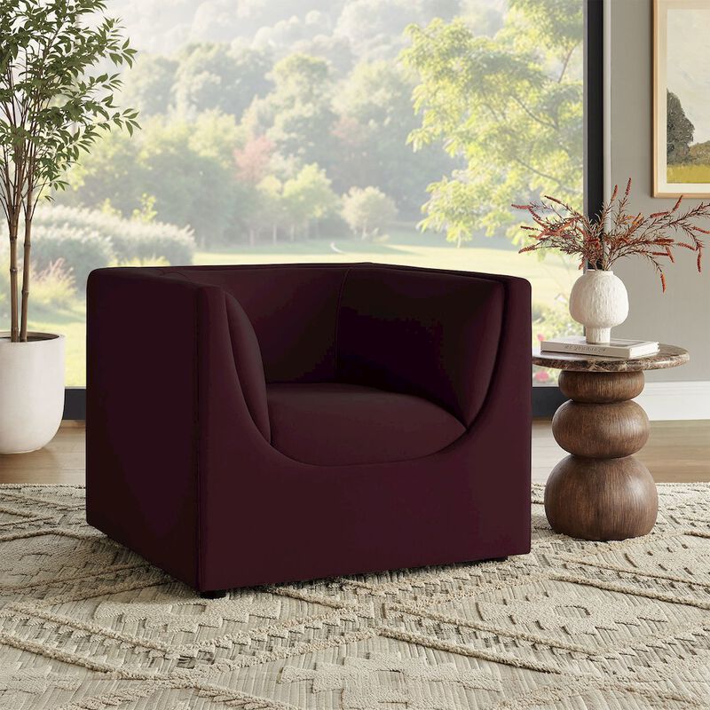 Hilda Curved Back Performance Velvet Armchair image number 8