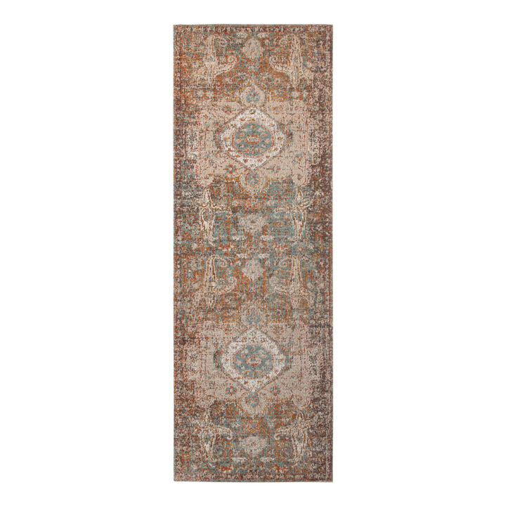 HomeRoots Medallion Power Loom Runner Rug