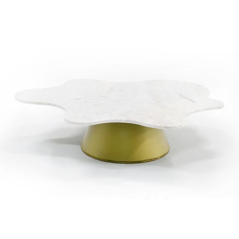 Freeform White Marble Coffee Tables (2) | OROA Modern Gabbro image number 2