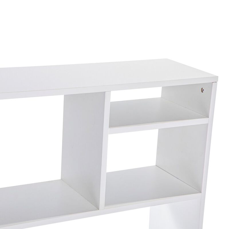 Flash Furniture Lotus Desktop Bookshelf Storage Organizer with Multiple Cubbies in White image number 8