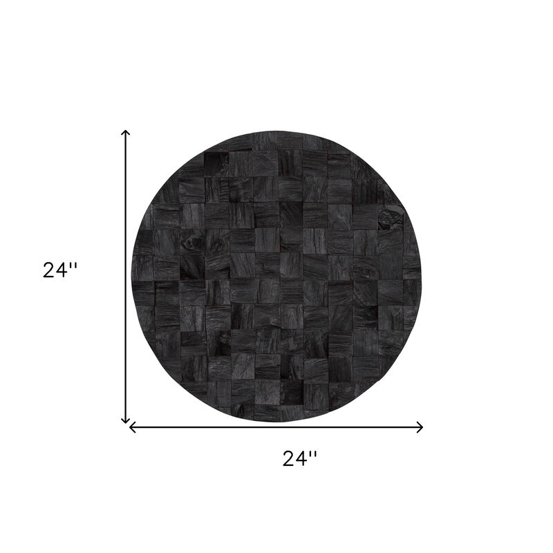HomeRoots Into the Abyss II 24" X 24" Dark Brown Geometric Wood Circle Hanging Dimensional Sculpture image number 4