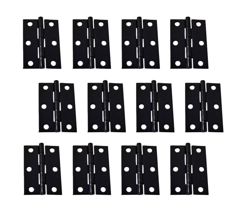 QCAA Narrow Butt Utility Hinge, Swaged, with Removable Loose Pin for Cabinet Door or Box Hinge, 2-1/2 x 1-3/4 x 1.4mm, Flat