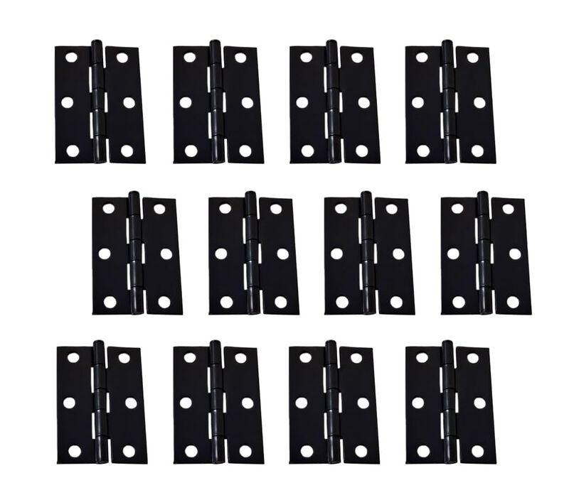 QCAA Narrow Butt Utility Hinge, Swaged, with Removable Loose Pin for Cabinet Door or Box Hinge, 2-1/2 x 1-3/4 x 1.4mm, Flat