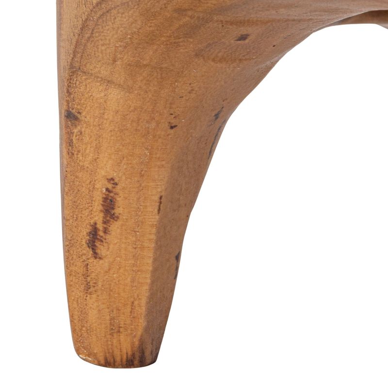 Hand-Carved Wood Side Table, Walnut Finish image number 4