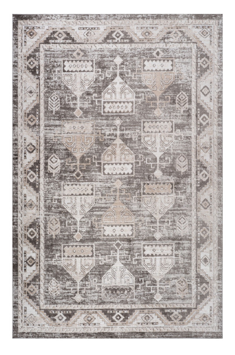 HomeRoots Abstract Distressed Area Rug image number 2