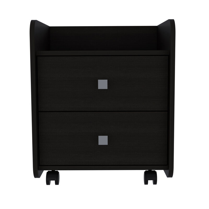Lakewood 1-Shelf 2-Drawer Nightstand Black Wengue