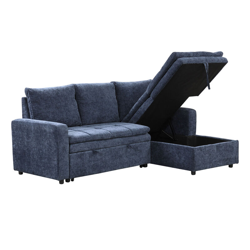 Merax Polyester Sectional Sofa Bed with Storage Space