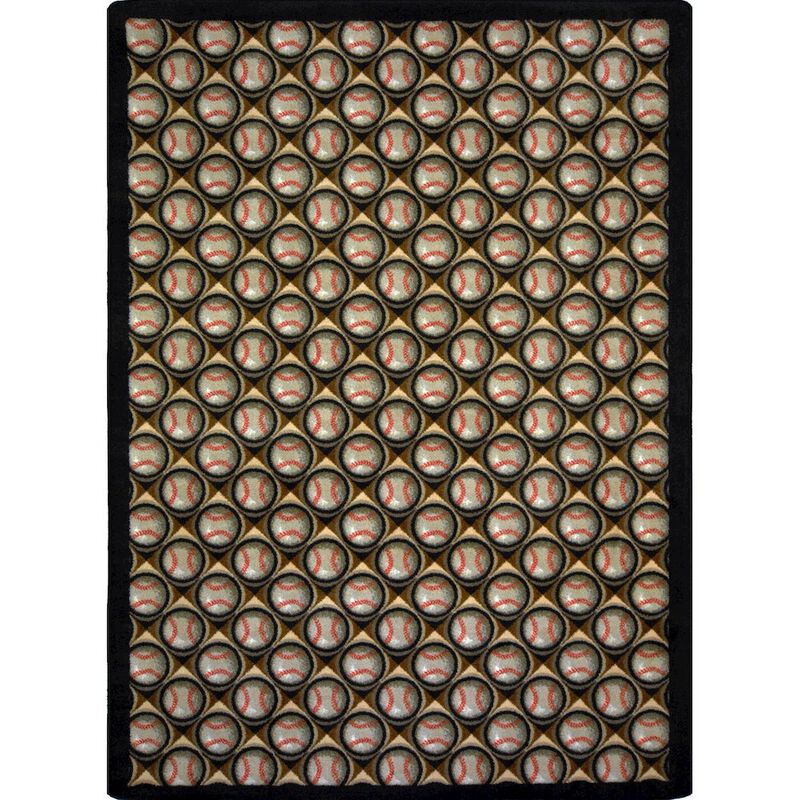 Joy Carpets Games People Play Bases Loaded 10'9 x 13'2 Area Rug in Color Leather Glove