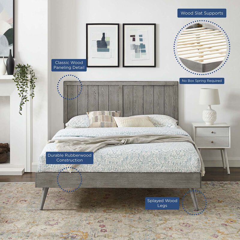 Modway - Alana King Wood Platform Bed with Splayed Legs image number 9