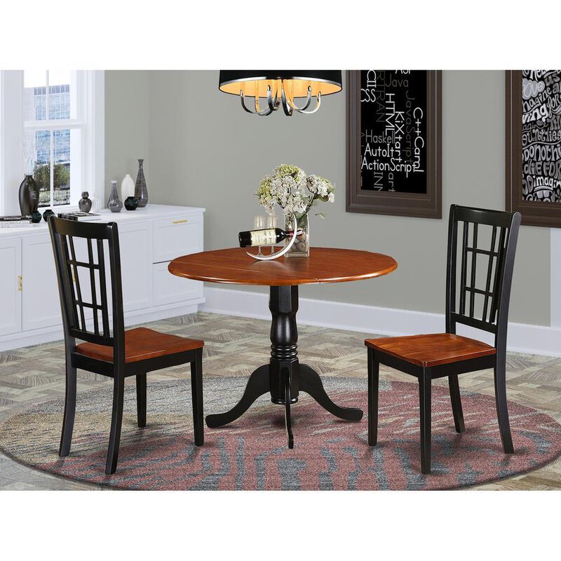 3 PC small Kitchen Table set-Kitchen Table and 2 dinette Chairs.